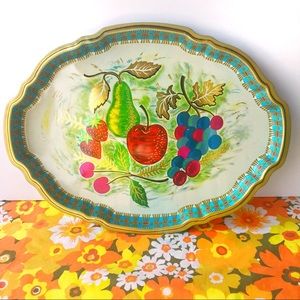 Vintage🍒60s/70s Emerald & Ruby Fruit Tray/Decor